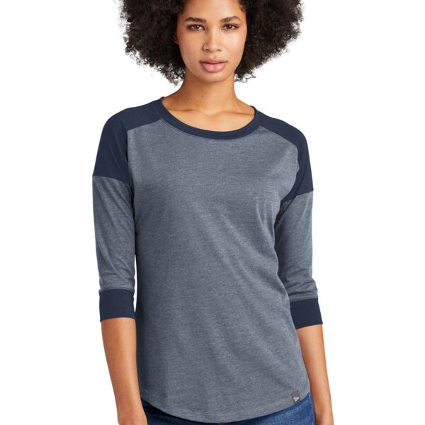 New Era Women's Heritage Blend 3/4 Sleeve Baseball Raglan Tee LNEA104 Women's Heritage Blend 3/4 Sleeve Baseball Raglan Tee Thumbnail